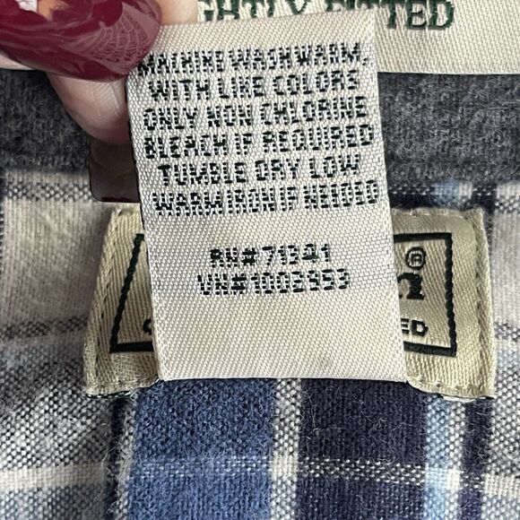 LL Bean Flannel Shirt Mens Medium Plaid Slightly Fitted Cotton Outdoor Button Up - Picture 4 of 8
